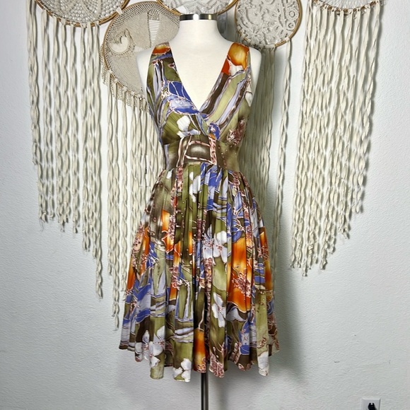 Anthropologie | Aryeh Sleevel Fit N Flare Midi Length Dress Size Small - Picture 1 of 10